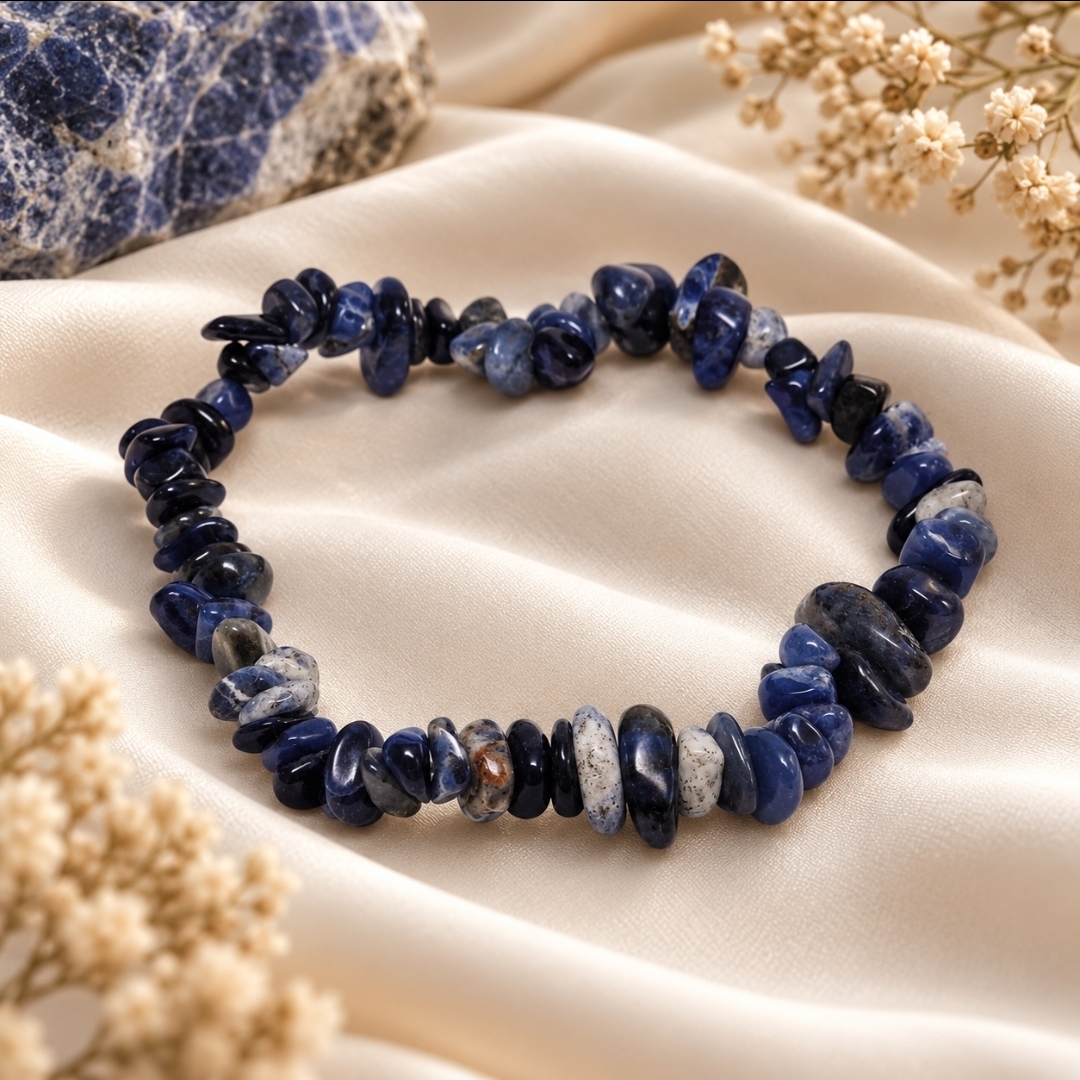 Alternative view of Lapis lazuli - čips zapestnica